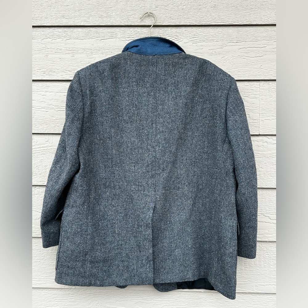 Vintage John Weitz Ivy Tweed Blazer 42R Gray/Blue Herringbone Wool USA - Picture 4 of 13